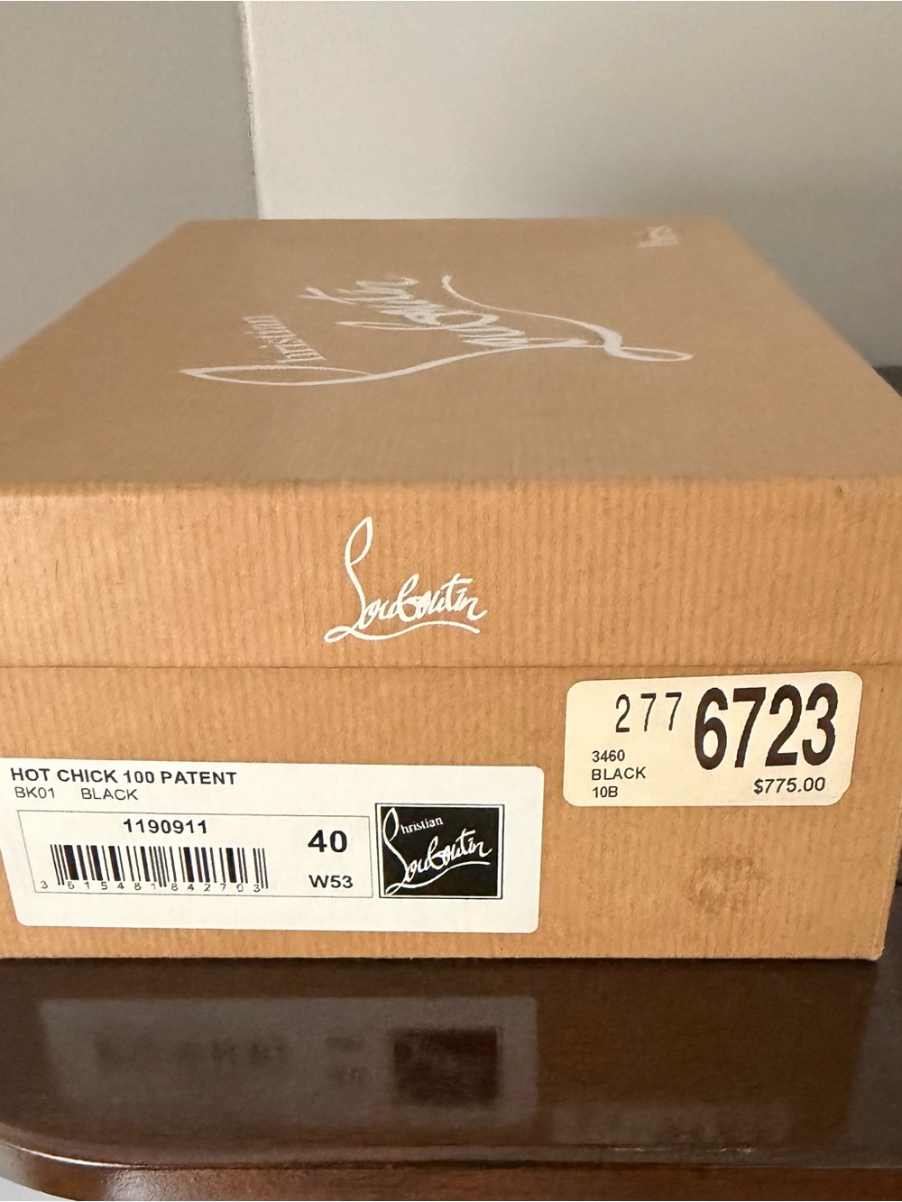 Worn Once - Christian Louboutin Hot Chick 100 Patent Pump - Black